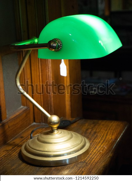 Classic Old Lamp On Table Green Stock Photo Edit Now 1214592250