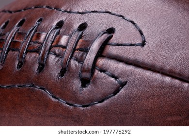 Classic Old Leather Football Background