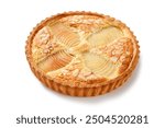 Classic Pear Frangipane Tart (Tarte Bourdaloue). Delicious Autumn and Winter pastry that is full of flavours and texture.  isolated on white background	