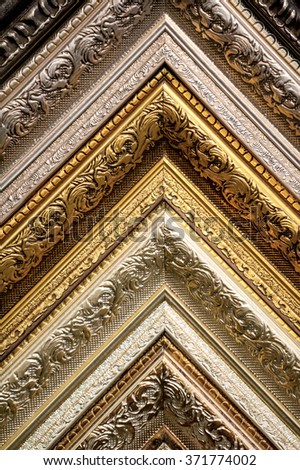 classic picture frames patterns close-up art background