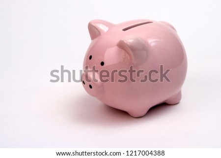 Classic pig bank, Isolated on White a Background.