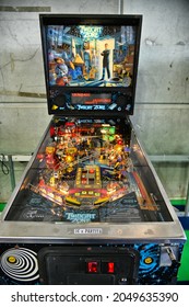 Classic Pinball Flipper Game Machine For Nostalgic Babyboomers Turin Italy September 28 2021