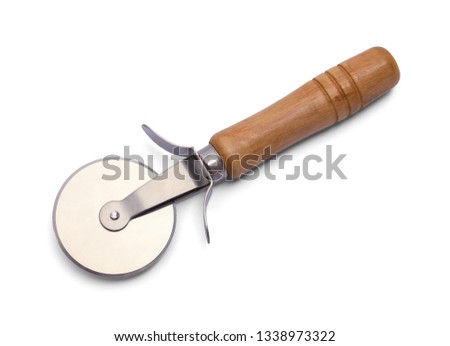 Classic Pizza Cutter Isolated on White Background.