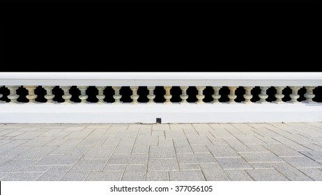 Classic railing with floor isolated on white background