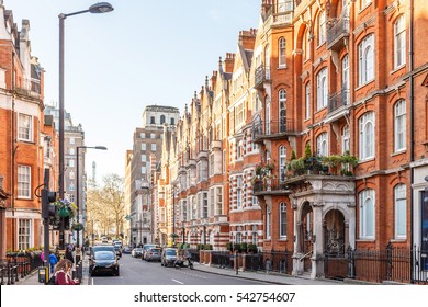 Classic red brick building in Mayfair, London