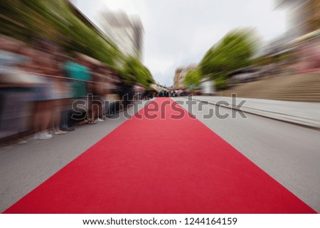  classic red carpet over street  classic red carpet over street