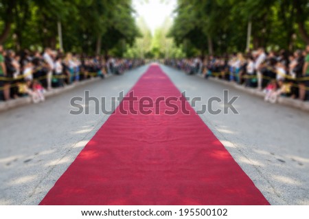  classic red carpet over street
