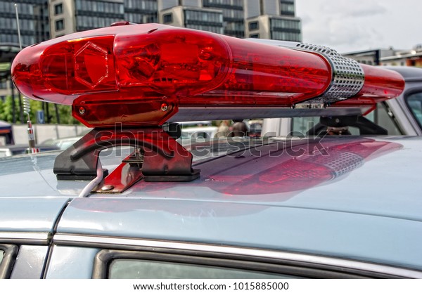 Classic red and\
chrome Emergency vehicle\
lighting