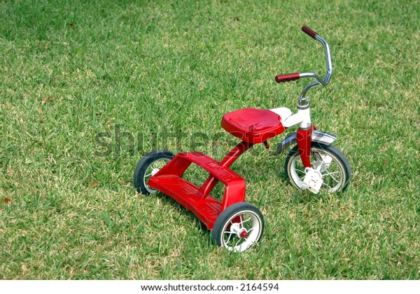 classic red tricycle