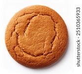 Classic Round Ginger Biscuit on White Surface