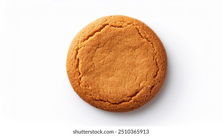 Classic Round Ginger Biscuit on White Surface - Powered by Shutterstock