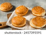 Classic Sesame Seed hamburger Bun in a Bunch