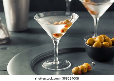 Classic Shaken Dry Vodka Martini with Olives
