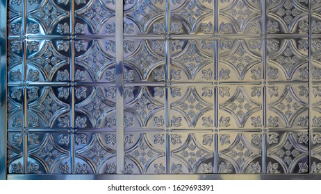 Classic Silver Metal Ceiling Tile Pattern