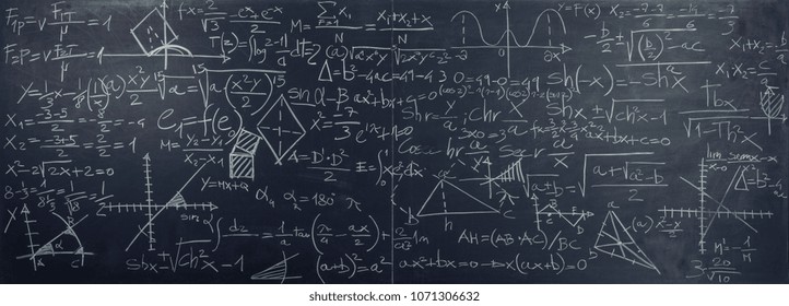 classic slate blackboard with math formula