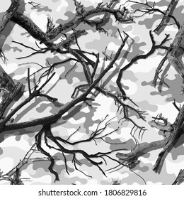 CLASSIC SNOW CAMOUFLAGE SEAMLESS PATTERN