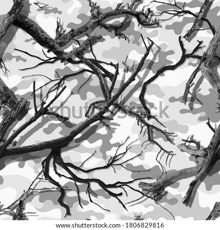 CLASSIC SNOW CAMOUFLAGE SEAMLESS PATTERN