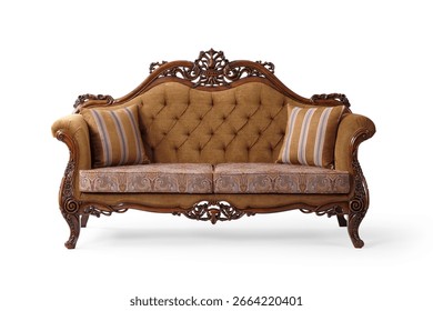 Classic sofa isolated on white background . front view
