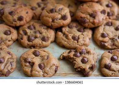 Classic Soft Chewy Chocolate Chips Cookies In A Pan