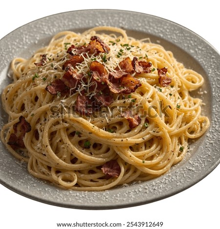 Similar – Foto Bild Klassische Spaghetti Carbonara auf weißem Teller