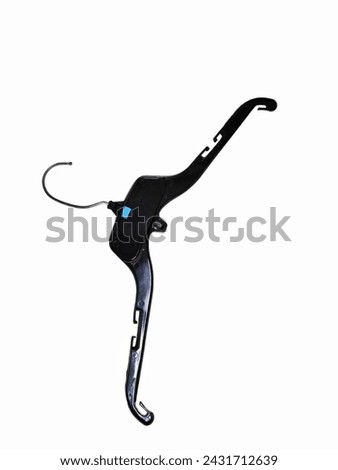 Classic style pants and skirt hangers with metal clips isolated on white background. For e-commerce, advertising, branding and mockups.