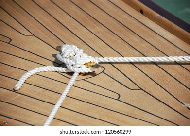 Classic Teak Wood Sailing Boat Deck