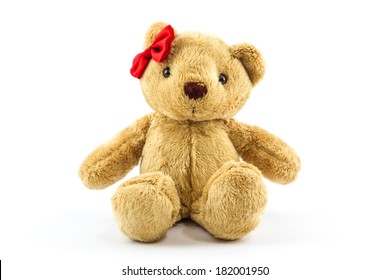 teddy bear red ribbon