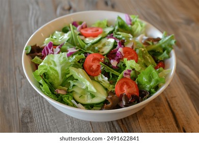 classic vegan healthy garden salad lettuce tomato 