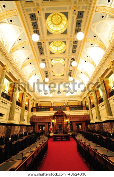 Classic Victorian Ceiling Chamber Historic Parliament Stock Photo