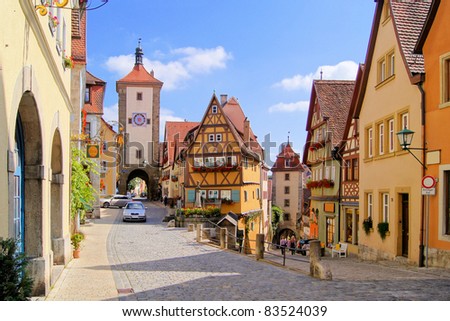 Classic view of Rothenburg ob der Tauber, Germany