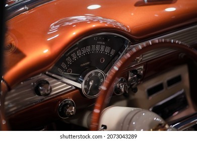 Classic Vintage Car Interior On Display