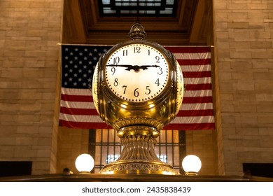 Classic vintage clock in Main hall of Grand Central Station Terminal in Manhattan in New York City, USA - Powered by Shutterstock