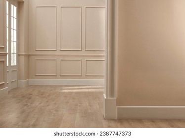 Classic wall interior room style, empty, close up concept. Plant and carpet decor. - Powered by Shutterstock