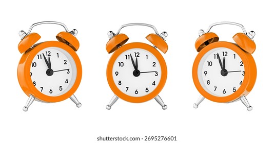 classic watch, pointer clock, Orange color alarm watch on isolated white background close up - Powered by Shutterstock - Get 15% off with code: PIKWIZARD15
