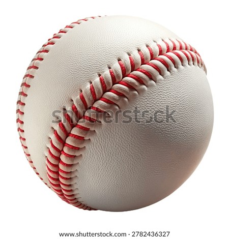 classic white baseball ball withe red stitching for isolated on white background