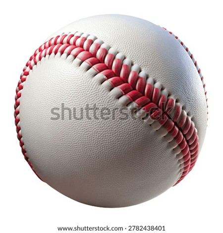 classic white baseball ball withe red stitching for