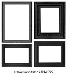 Classic wooden frame isolated on white background