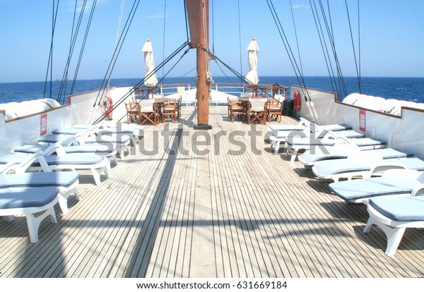 Classic Wooden Yacht Deck Deck Chairs Stock Image Download Now