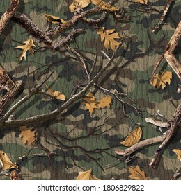 CLASSIC WOODS CAMOUFLAGE SEAMLESS PATTERN - Shutterstock ID 1806829822