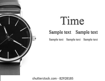 Classic Wrist Watch Over White Background.