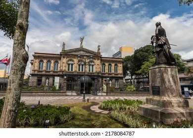 Classical architectural facade of the Costa Rican National Theater Building in the center of the city of San Jose in Costa Rica - Shutterstock ID 2178084787