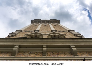 Classical architecture of clock tower capture from low angle