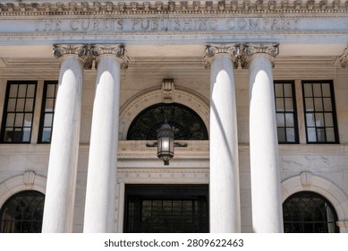 Classical architecture facade of The Curtis Publishing Company building in Philadelphia