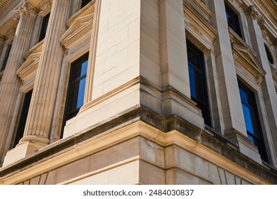 Classical Architecture with Modern Windows, Low Angle View - Fort Wayne