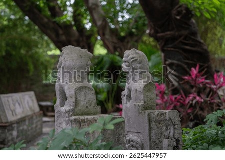 Classical Chinese garden design:water stone and plants