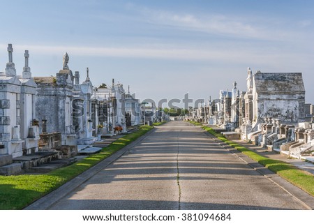 Classical colonial French cemetery in New Orleans, Louisiana