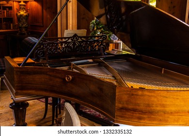 Classical Grand piano in a vintage room.