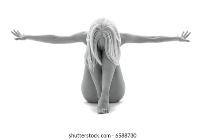 classical monochrome artistic nudity style picture of woman