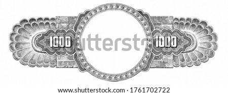 Classical picture frames, old art of Greece, Portrait from Greece 1000 Drachmai 1926 Banknotes.