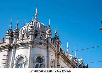 Classical rooftop decoration of an old building in Bairro Alto district of Lisbon, Portugal - Powered by Shutterstock